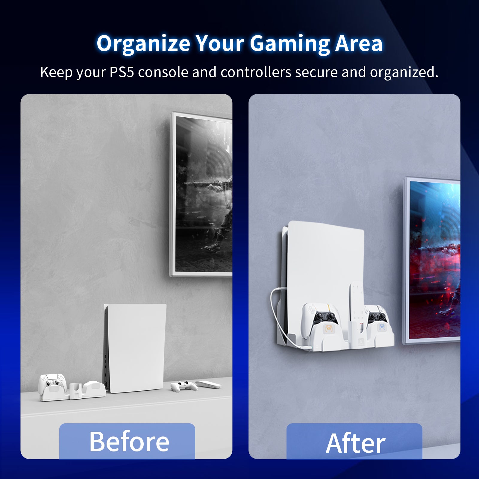 nexigo-ps5-wandhalterung-mit-controller-ladestation image 6