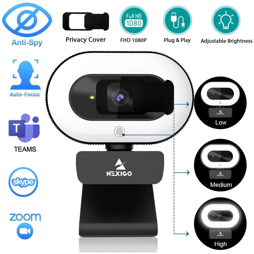 nexigo-n930e-autofokus-webcam-1080p-mit-ringlicht image 2