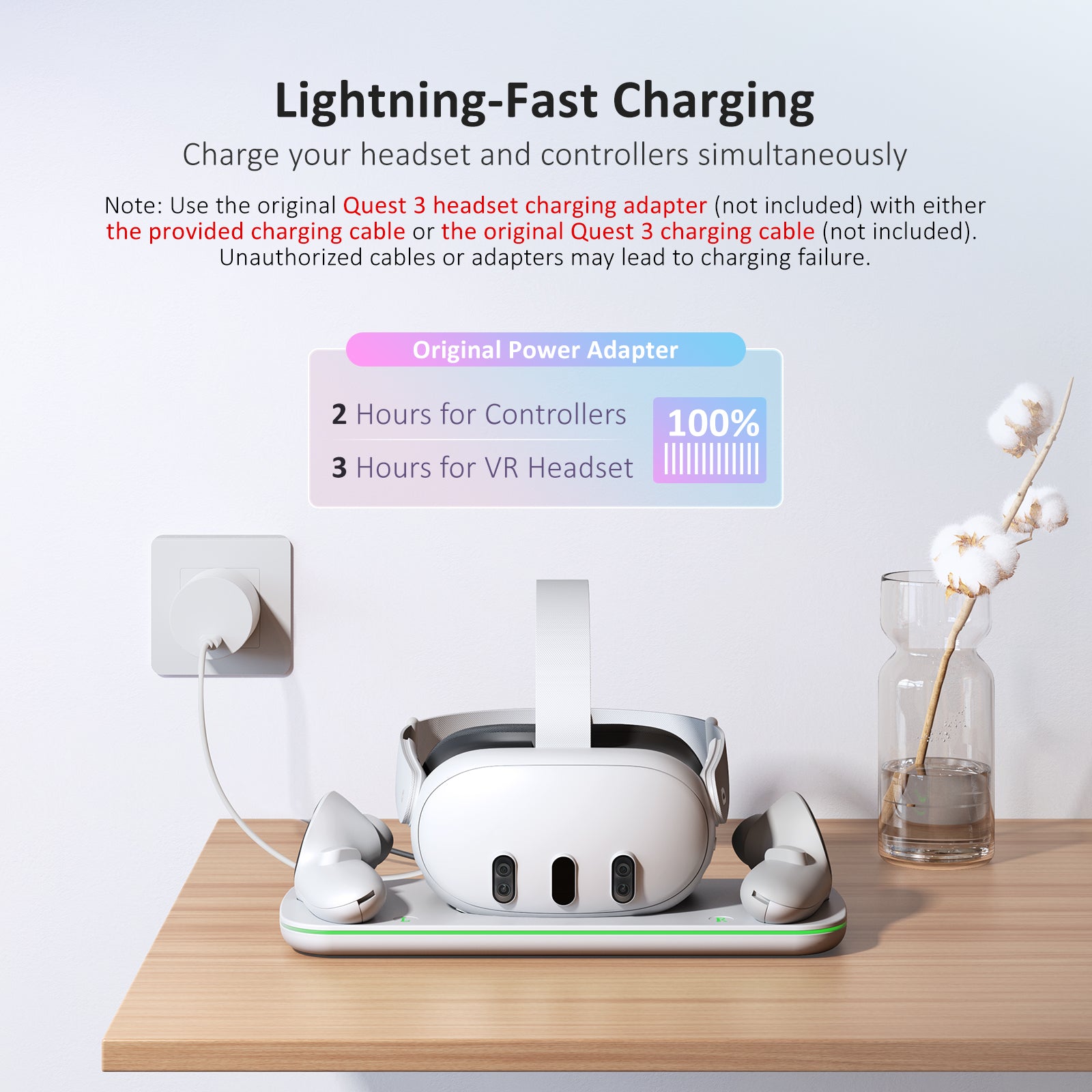nexigo-quest-3-charging-dock-ladestation-mit-2-akku-packs image 2
