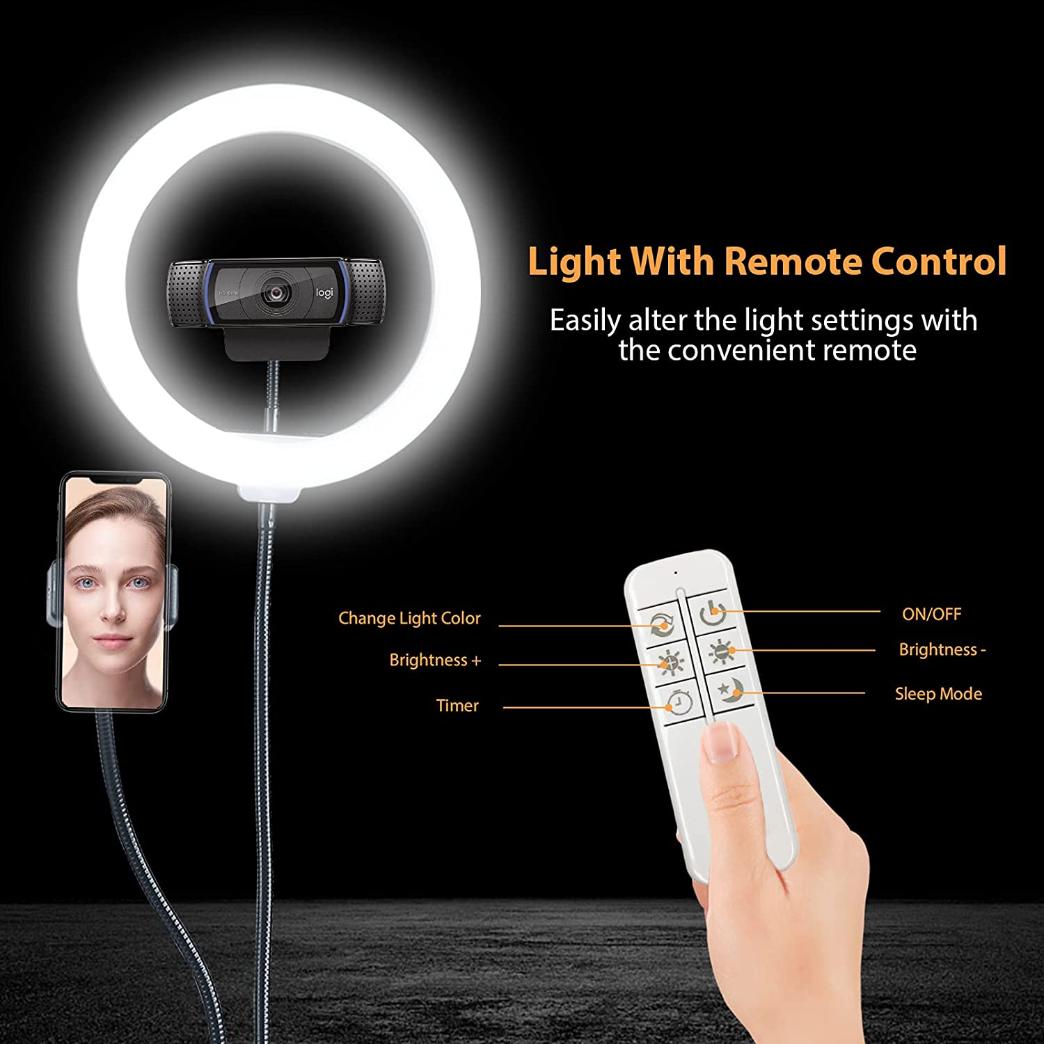 nexigo-10-inch-led-selfie-ringlicht-mit-fernbedienung image 4