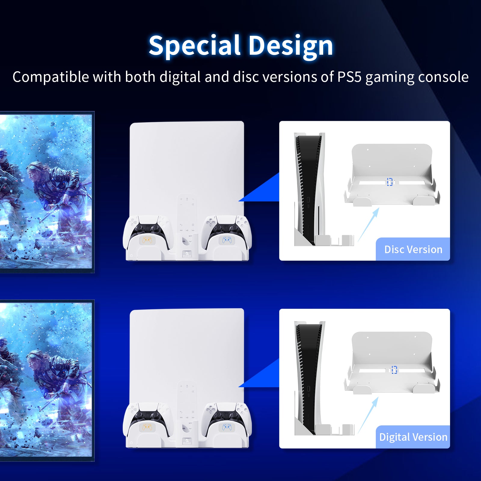 nexigo-ps5-wandhalterung-mit-controller-ladestation image 5