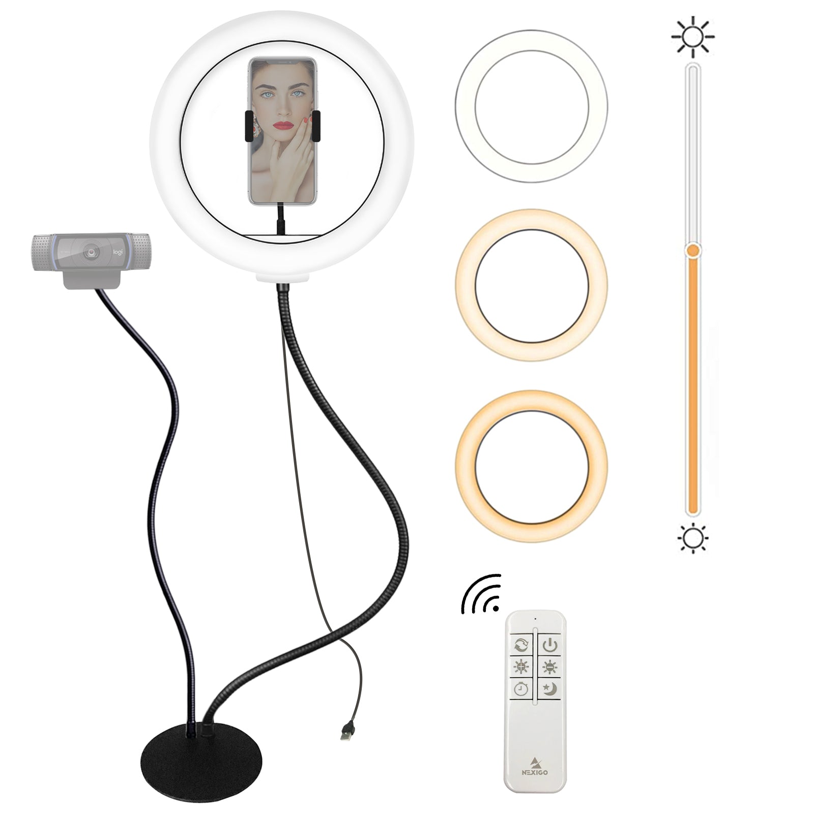 nexigo-10-inch-led-selfie-ringlicht-mit-fernbedienung image 1