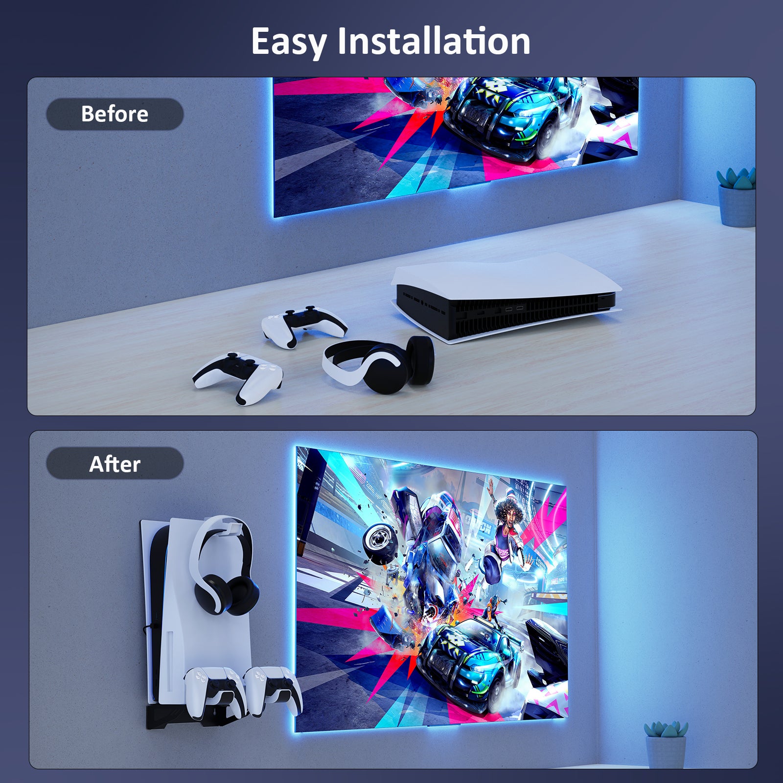 nexigo-wandhalterung-mit-controller-ladestation-f-r-ps5-disc-digital image 4