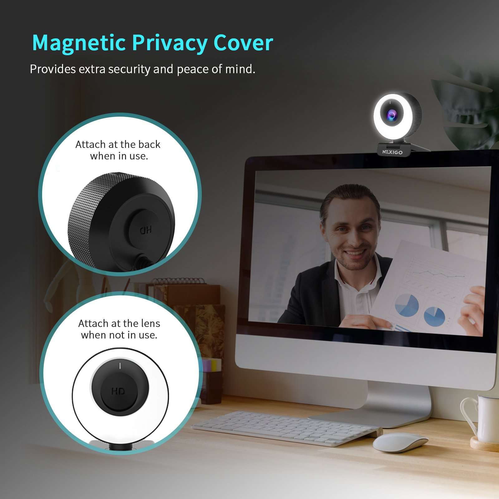 nexigo-n620e-webcam-1080p-60fps-mit-autofokus-und-ringlicht image 4