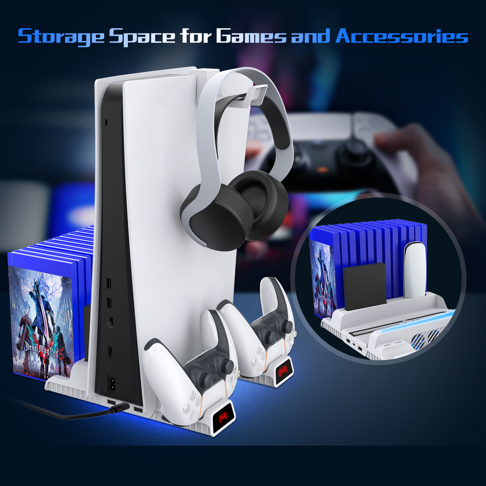 nexigo-ps5-vertikalst-nder-mit-headset-halter-und-rgb-licht image 8