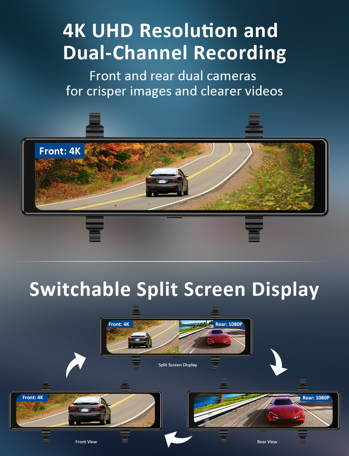 nexigo-d90-4k-mirror-dashcam-mit-dual-sony-sensoren image 3
