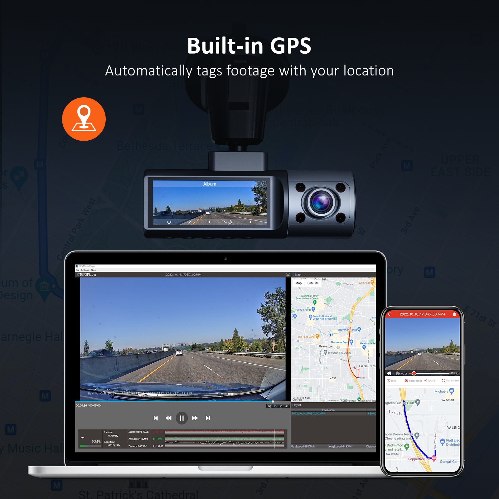 nexigo-d621-3-kanal-dashcam-2k-1080p-1080p-mit-gps-und-wifi image 7