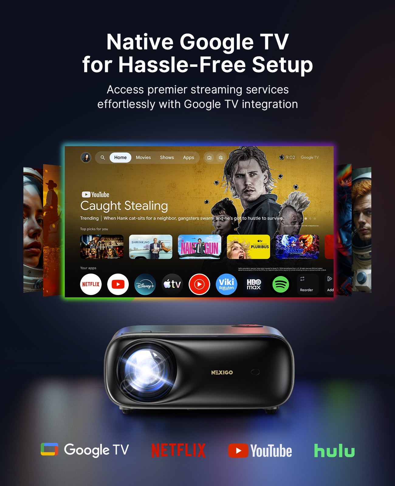 nexigo-pj40-pro-smart-beamer-full-hd-google-tv-800-ansi-lumen image 2