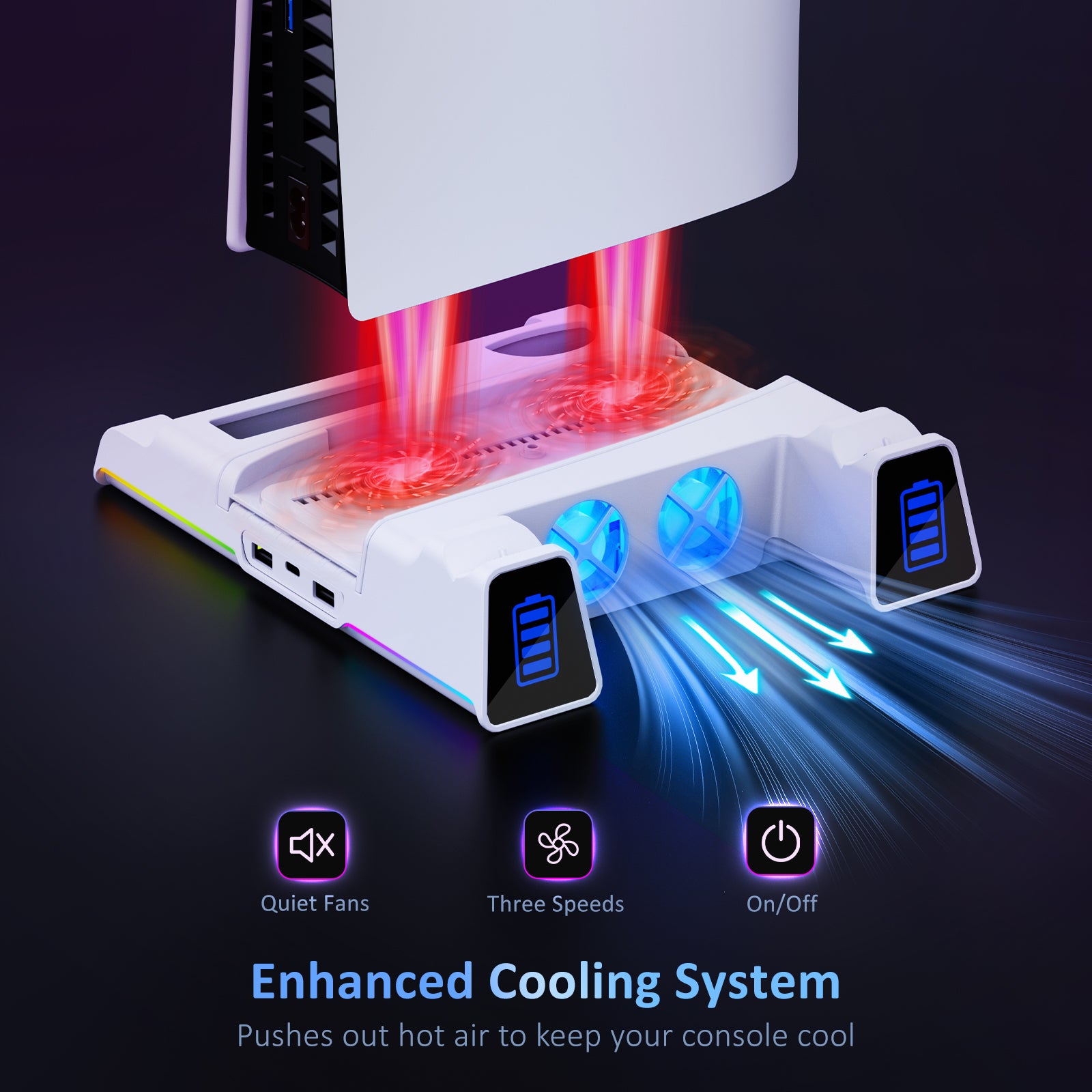 nexigo-ps5-slim-cooling-stand-mit-rgb-und-dual-ladestation image 2