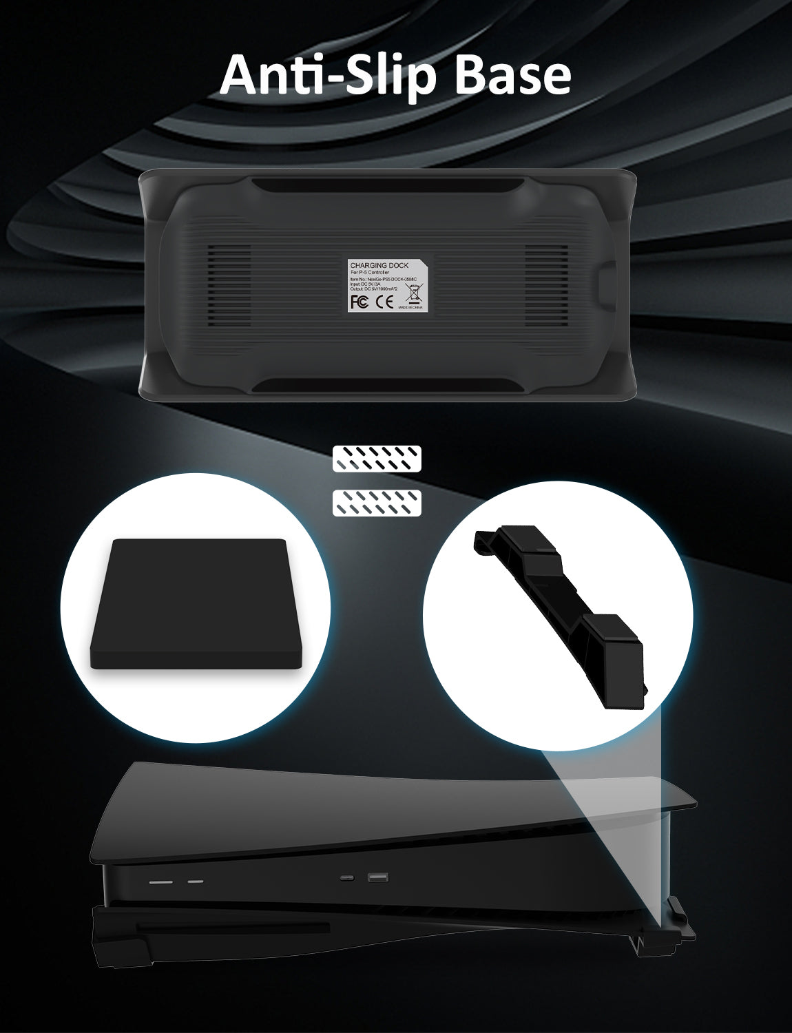 nexigo-ps5-horizontal-stand-mit-controller-charger image 6