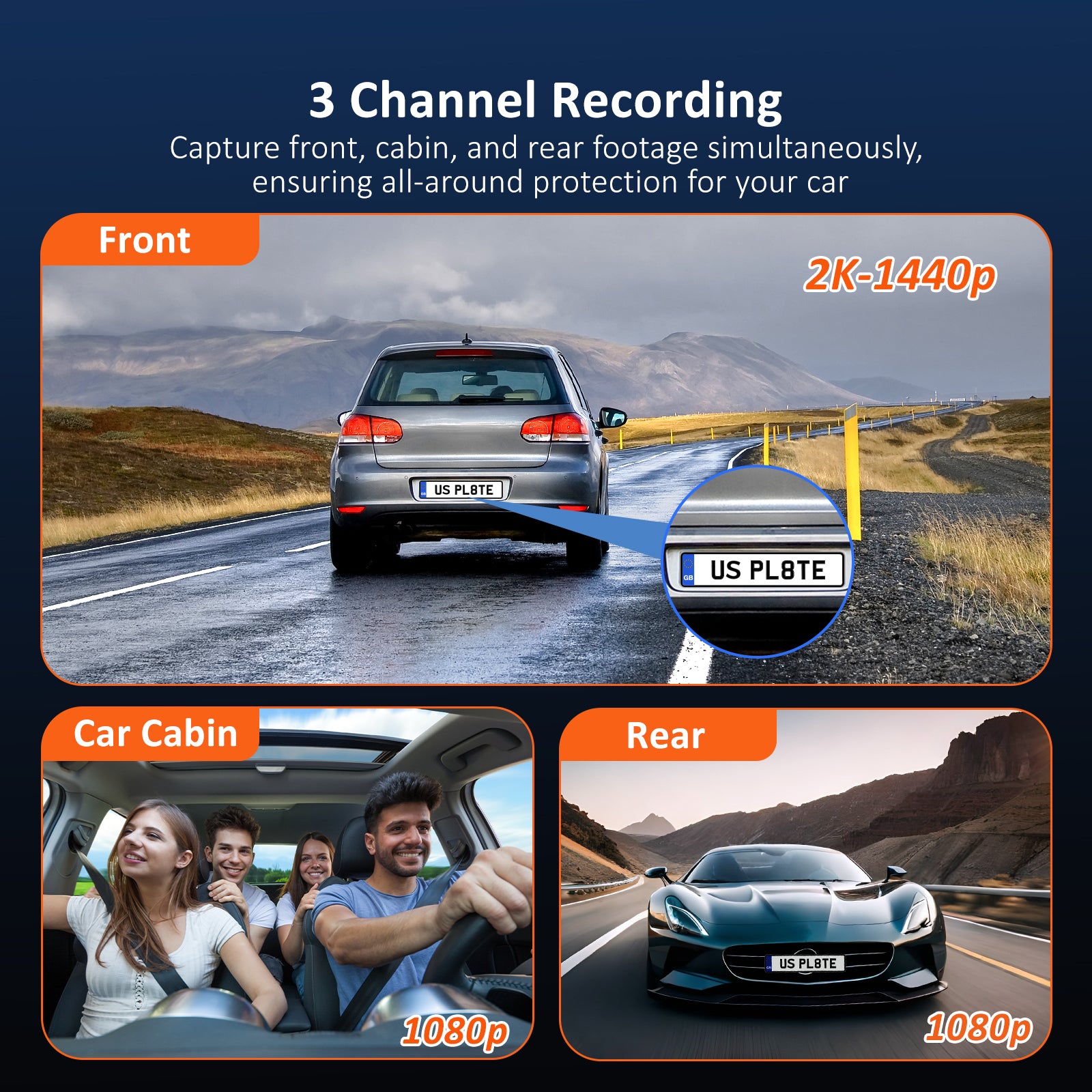 nexigo-d621-3-kanal-dashcam-2k-1080p-1080p-mit-gps-und-wifi image 2
