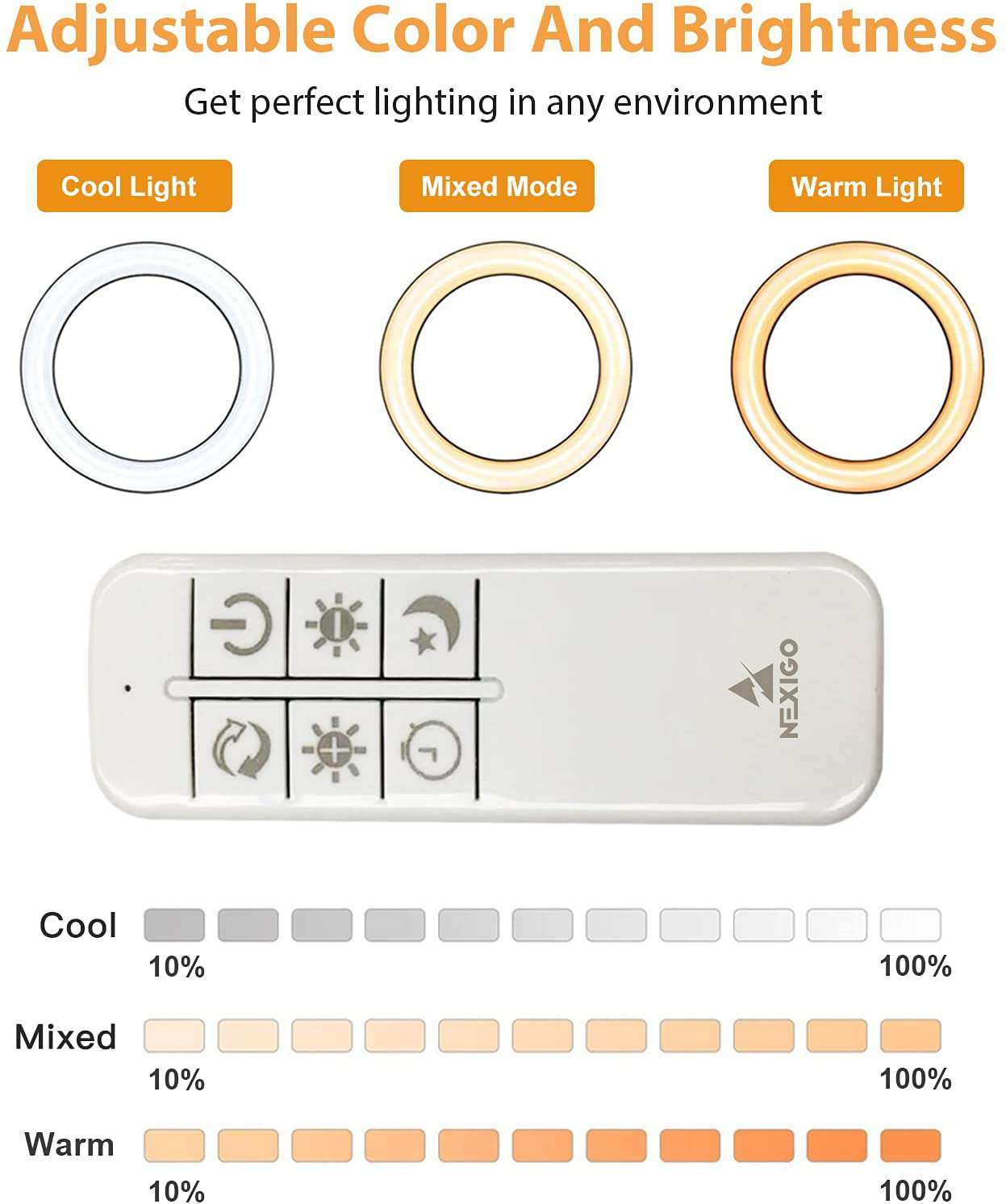 nexigo-10-inch-led-selfie-ringlicht-mit-fernbedienung image 3