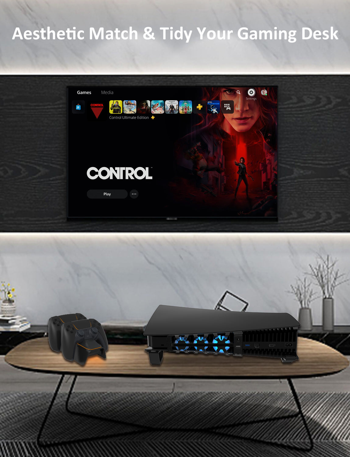 nexigo-ps5-horizontal-stand-mit-controller-charger-und-l-fter image 7