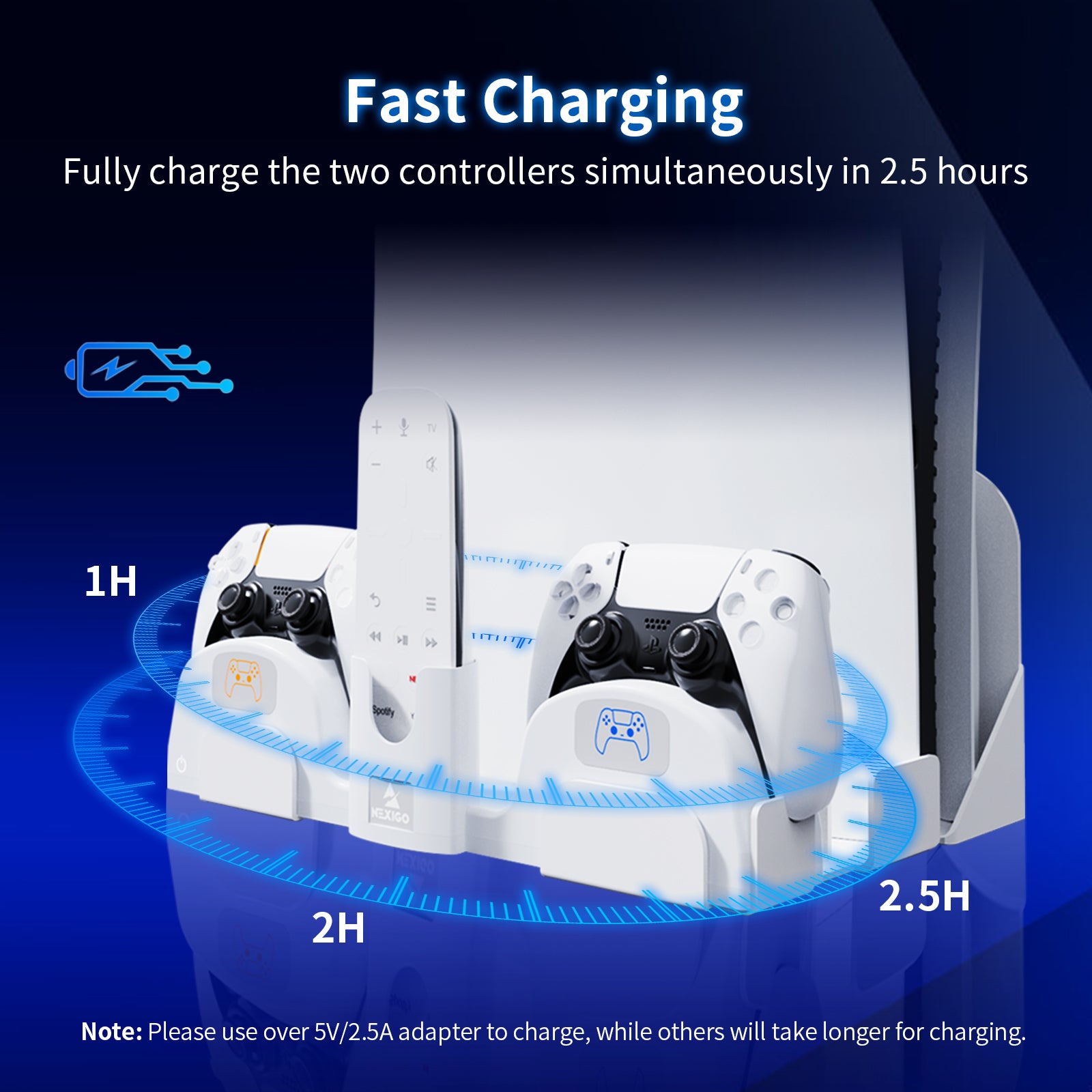 nexigo-ps5-wandhalterung-mit-controller-ladestation image 2