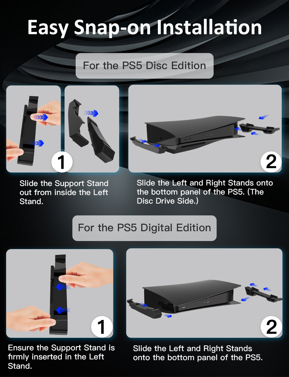 nexigo-ps5-horizontal-stand-mit-controller-charger image 7