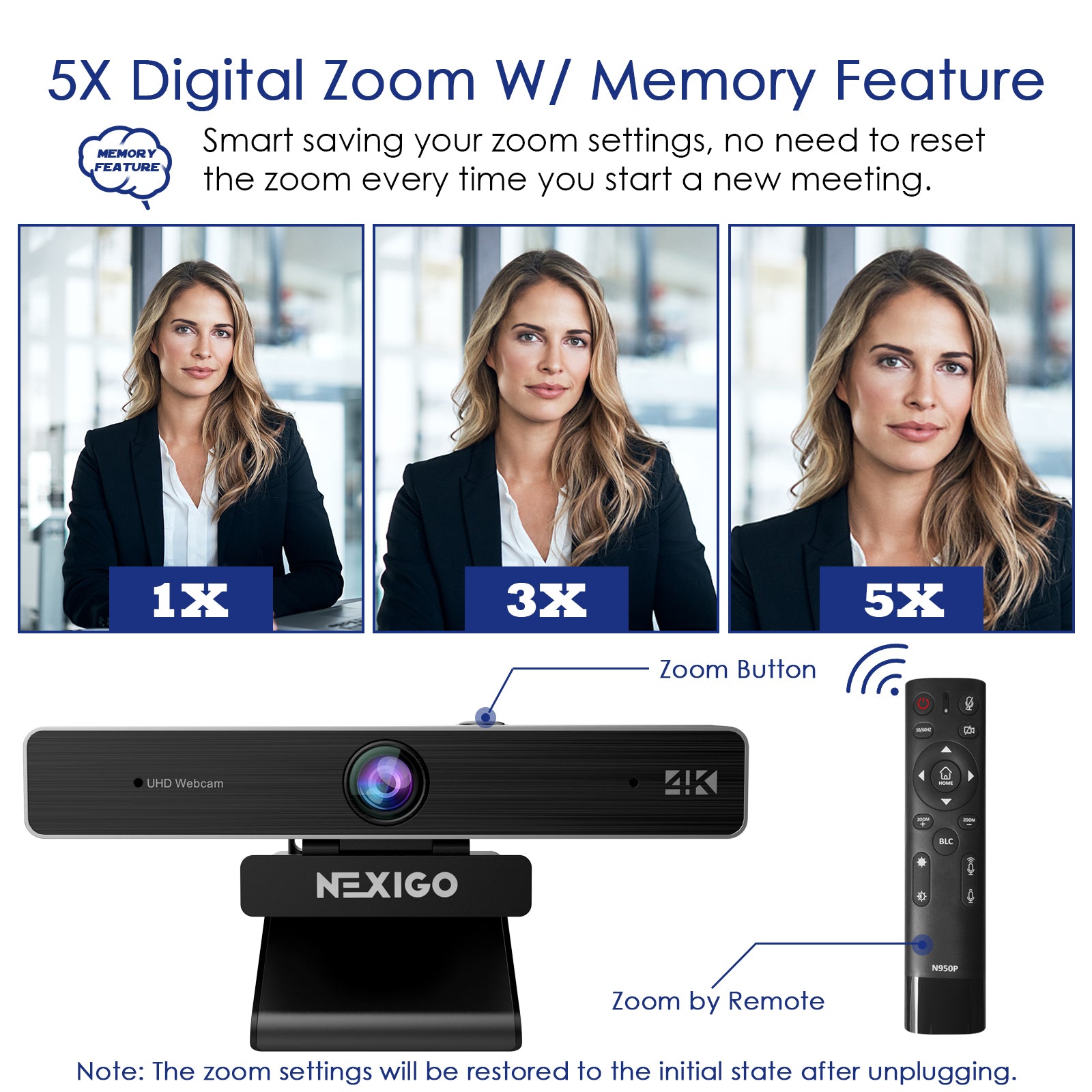 nexigo-n950p-4k-webcam-mit-5x-zoom-und-fernbedienung image 5