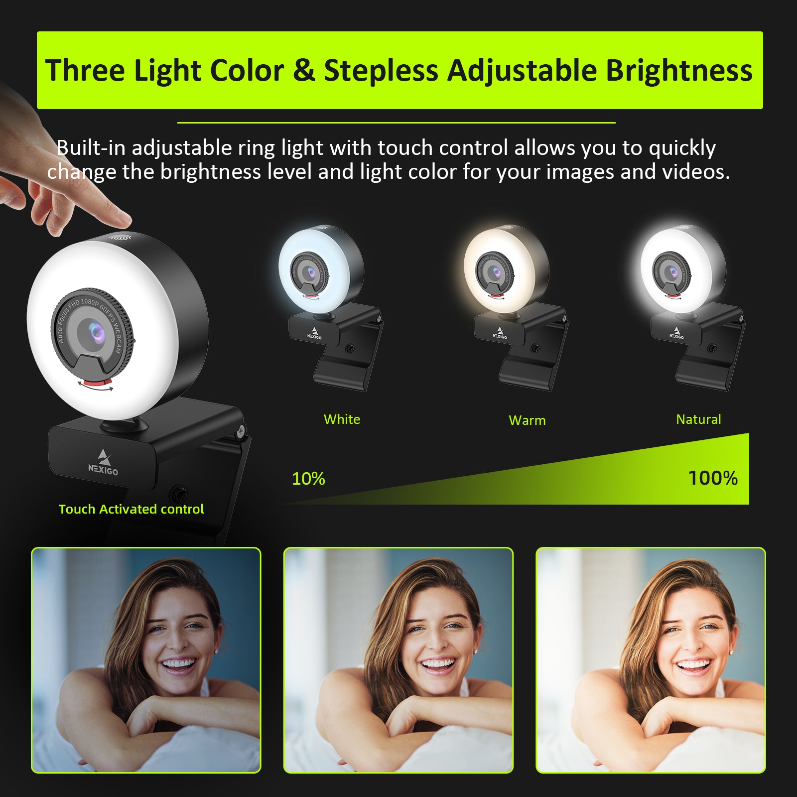 nexigo-n960e-streaming-webcam-1080p-60fps-mit-ringlicht image 3