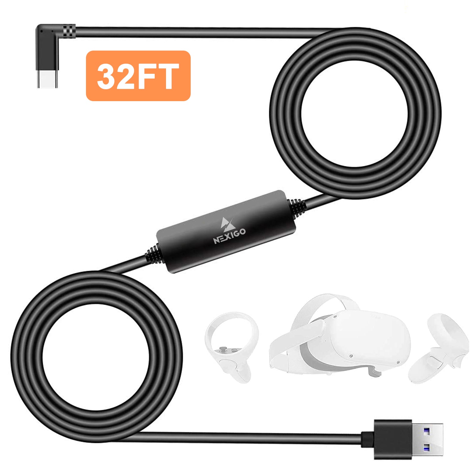 nexigo-32ft-link-kabel-f-r-meta-oculus-quest-usb-c-auf-usb-a-5-gbps image 1