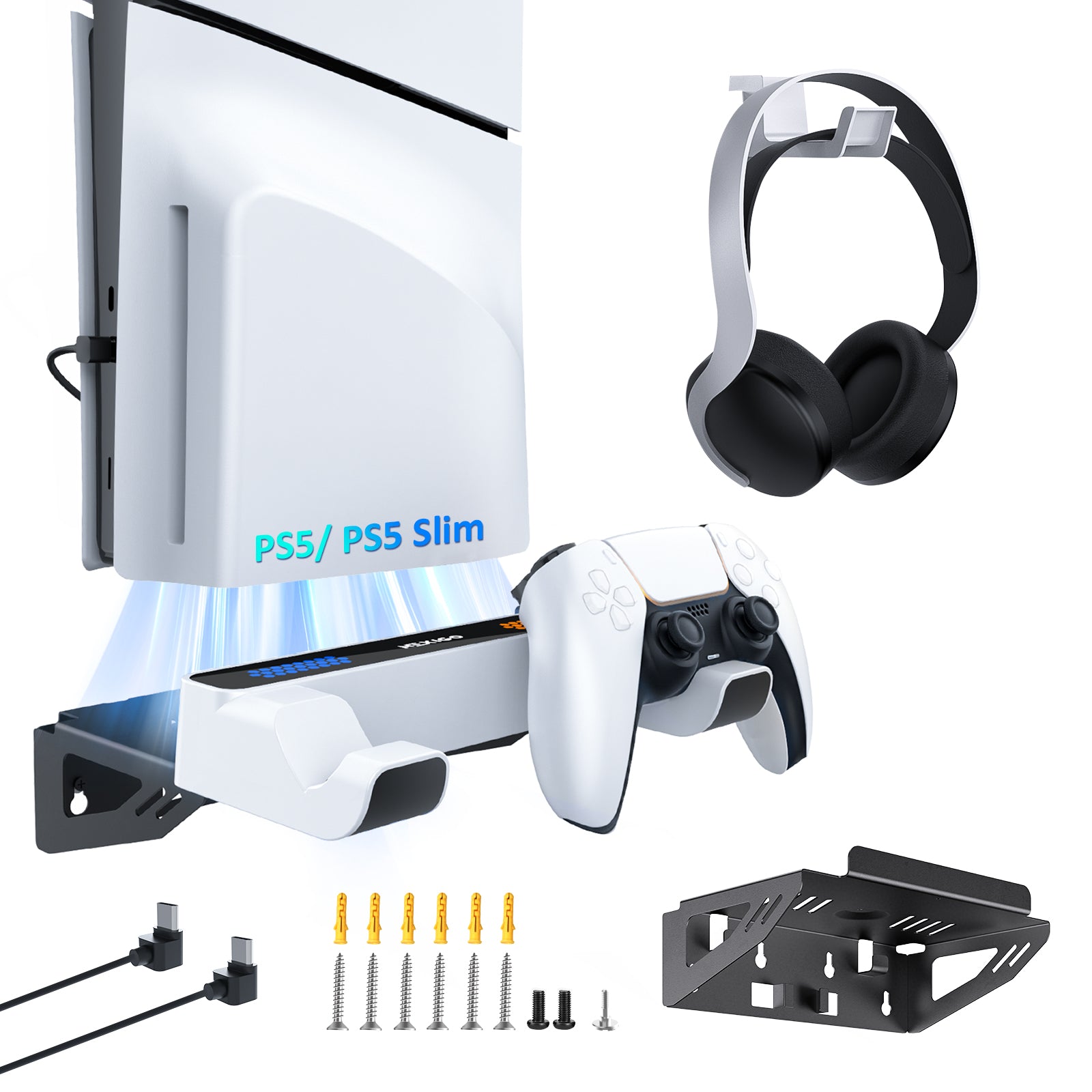 nexigo-ps5-wandhalterung-mit-doppel-ladestation image 1