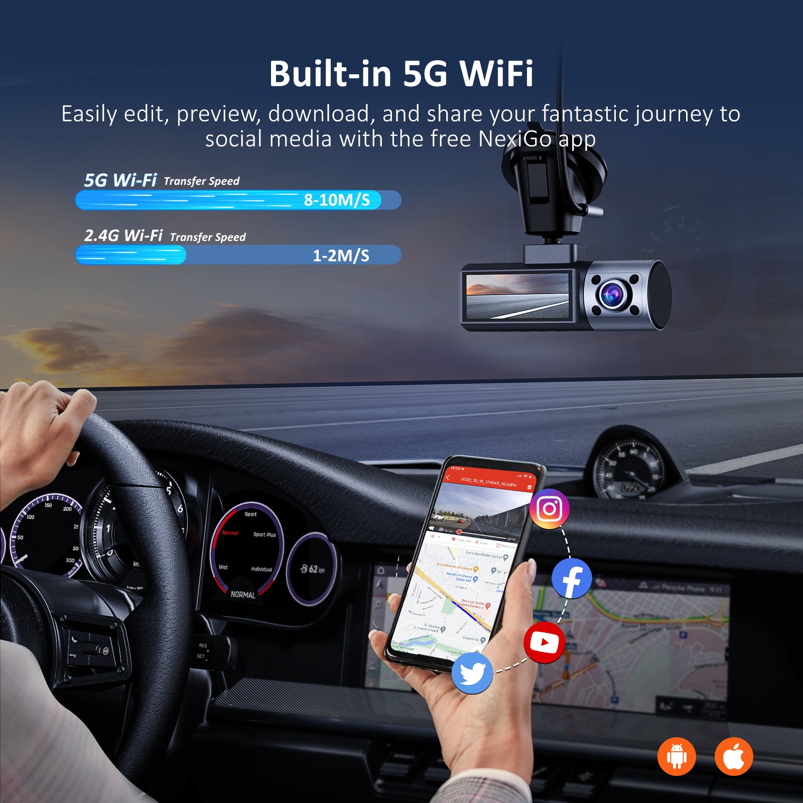 nexigo-d621-3-kanal-dashcam-2k-1080p-1080p-mit-gps-und-wifi image 6
