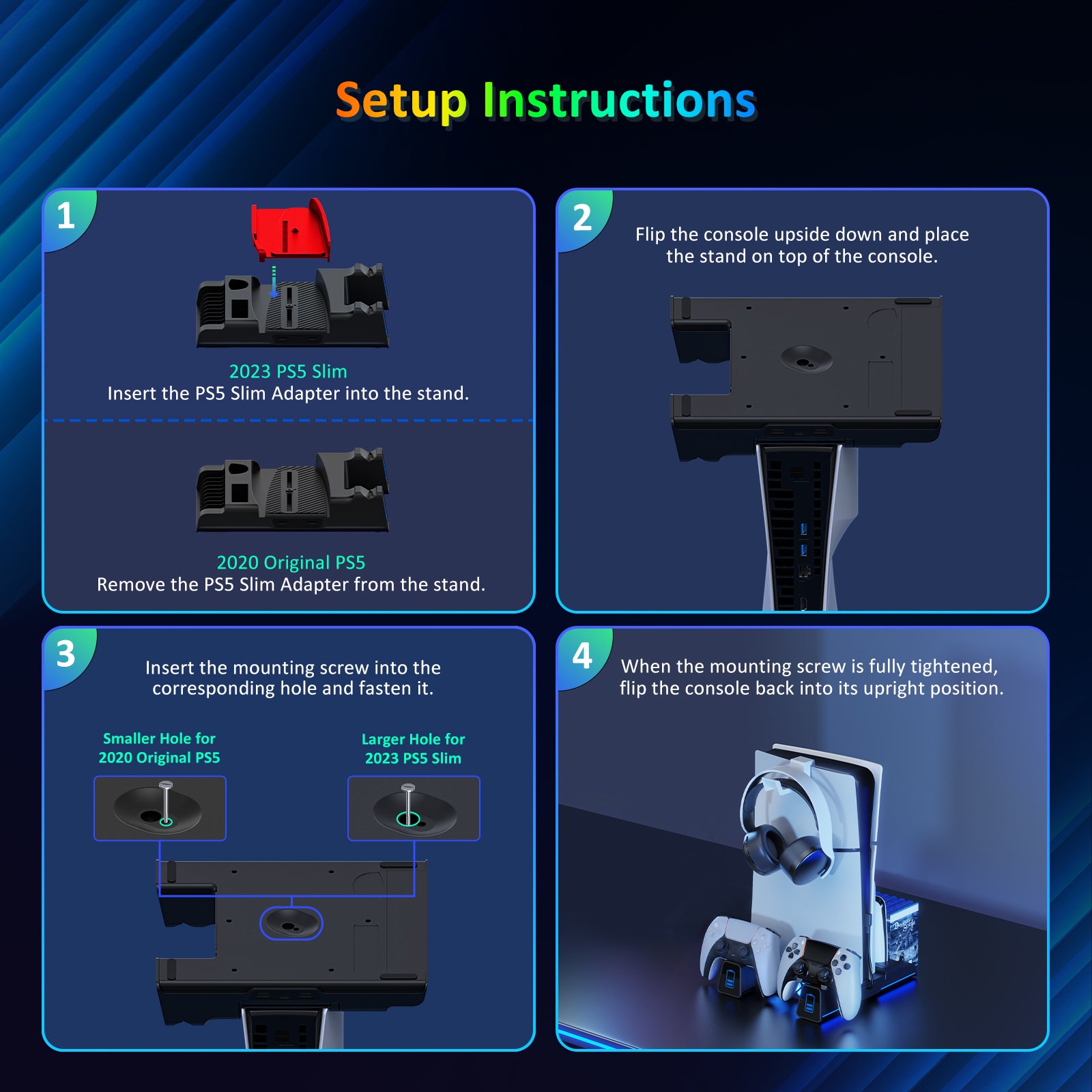 nexigo-ps5-slim-cooling-stand-mit-l-fter-und-ladestation image 5