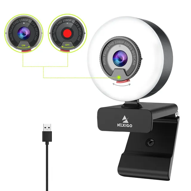 nexigo-n960e-streaming-webcam-1080p-60fps-mit-ringlicht image 1