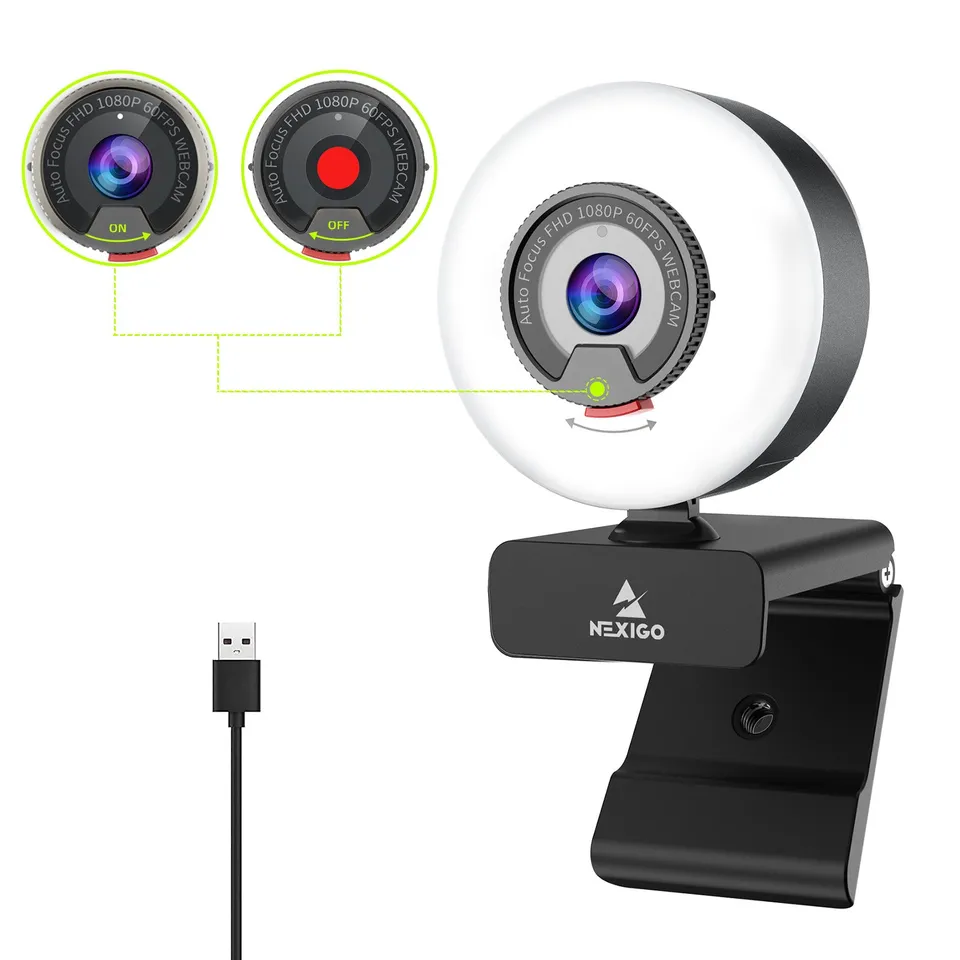 nexigo-n960e-streaming-webcam-1080p-60fps-mit-ringlicht image 1