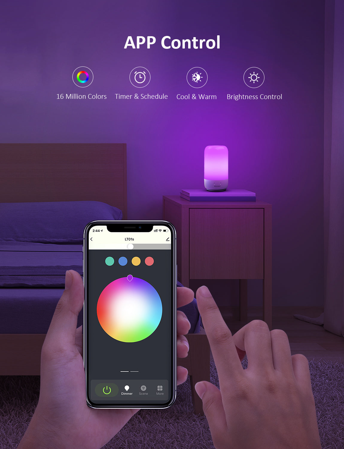 nexigo-lt01s-smart-tischlampe-rgbw-nachttischlampe image 6