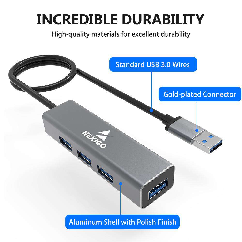 nexigo-4-port-aluminium-usb-3-0-hub-mit-5-gbps image 6
