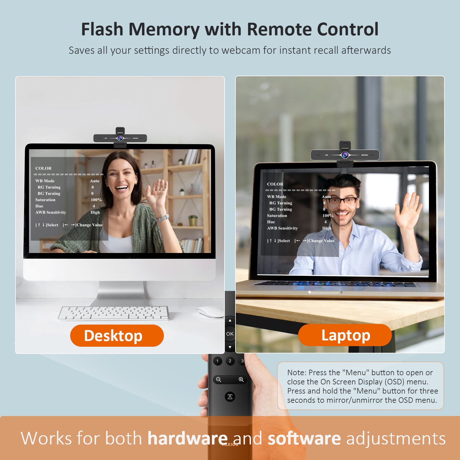 nexigo-n970p-4k-ai-webcam-zoom-zertifiziert-mit-fernbedienung-10x-zoom image 5