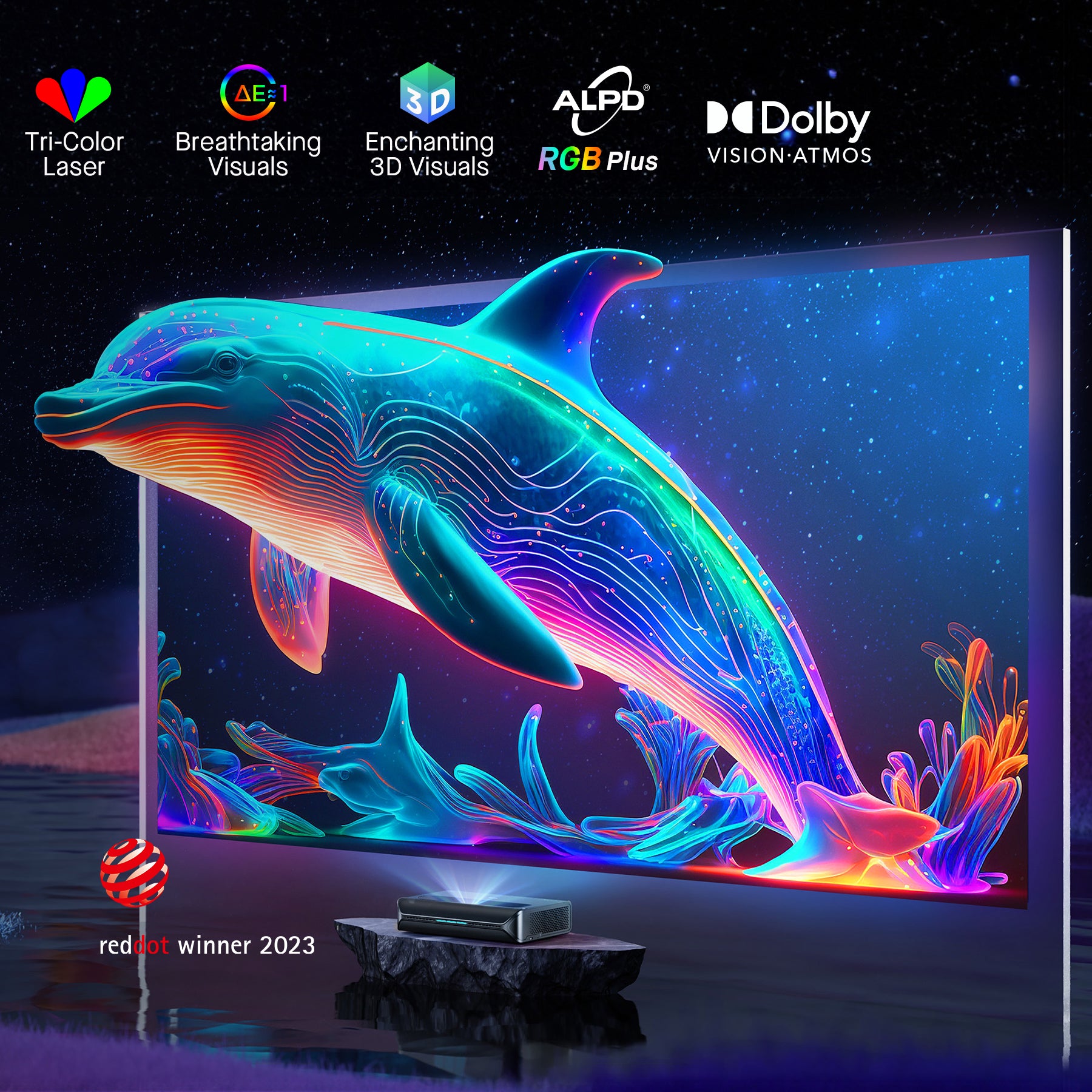 nexigo-aurora-pro-heimkino-laser-tv-bundle-mit-leinwand image 1