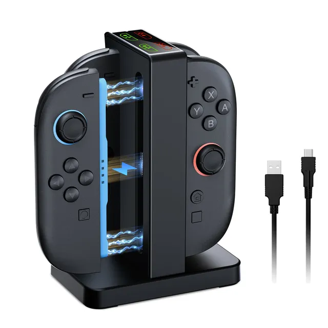 nexigo-controller-charger-f-r-nintendo-switch-2-4x-joy-con-ladestation image 1