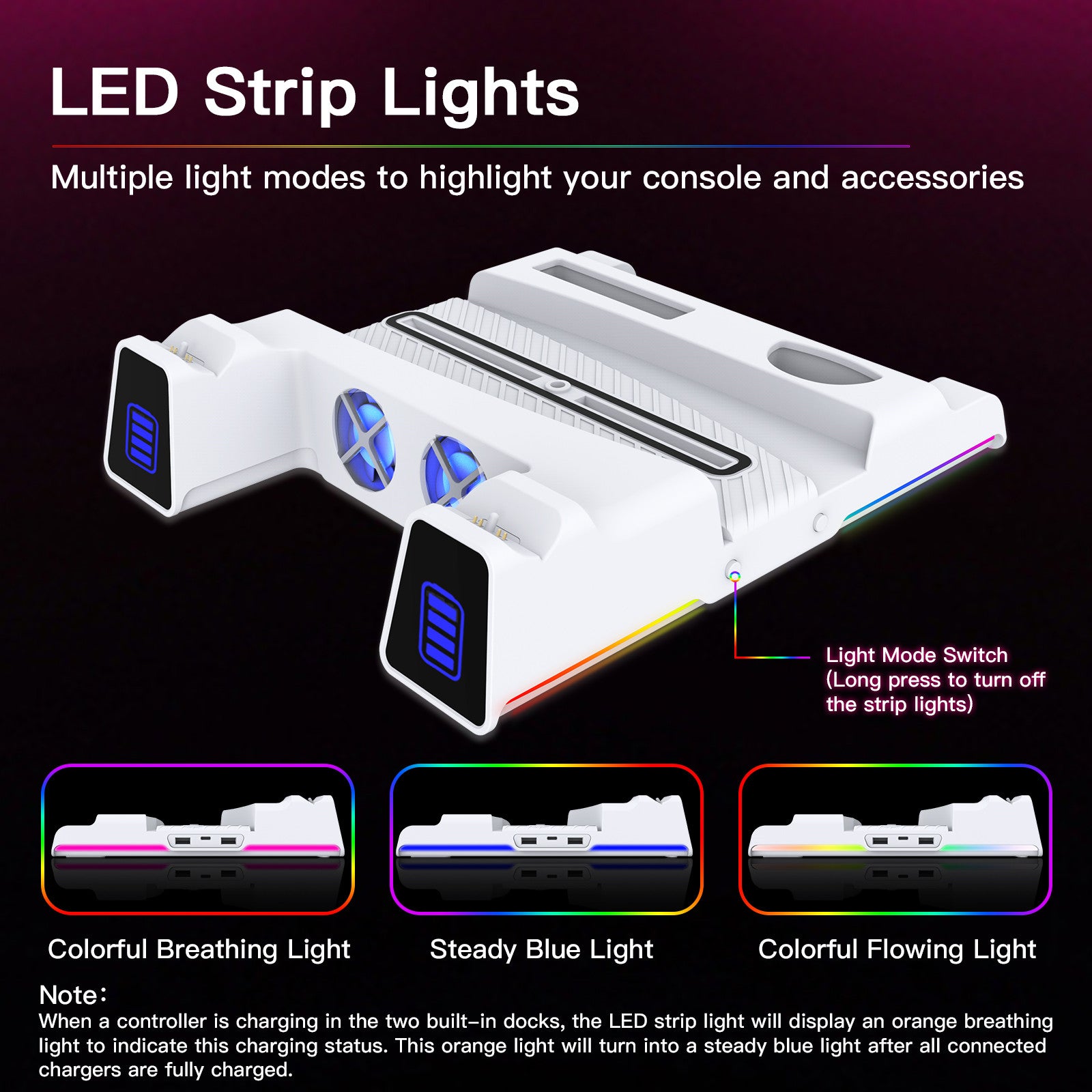 nexigo-ps5-cooling-stand-mit-rgb-strip-k-hler-st-nder-f-r-ps5 image 4