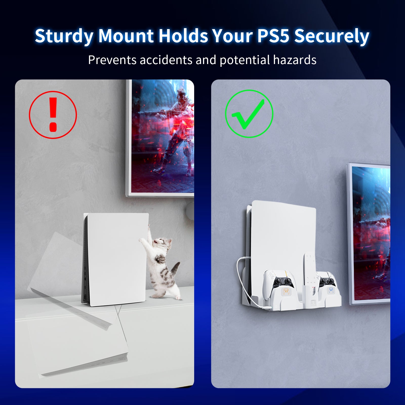 nexigo-ps5-wandhalterung-mit-controller-ladestation image 7