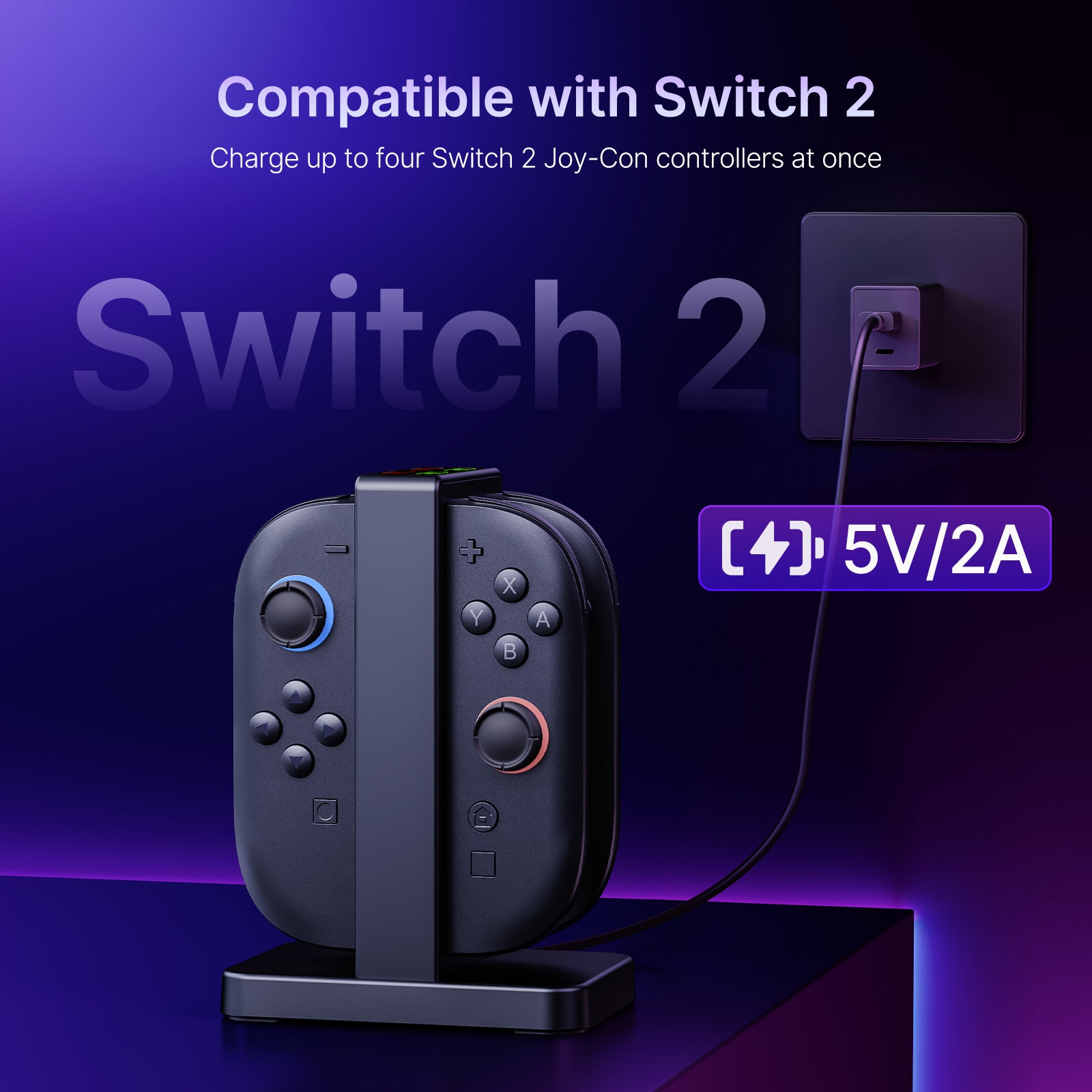 nexigo-controller-charger-f-r-nintendo-switch-2-4x-joy-con-ladestation image 2