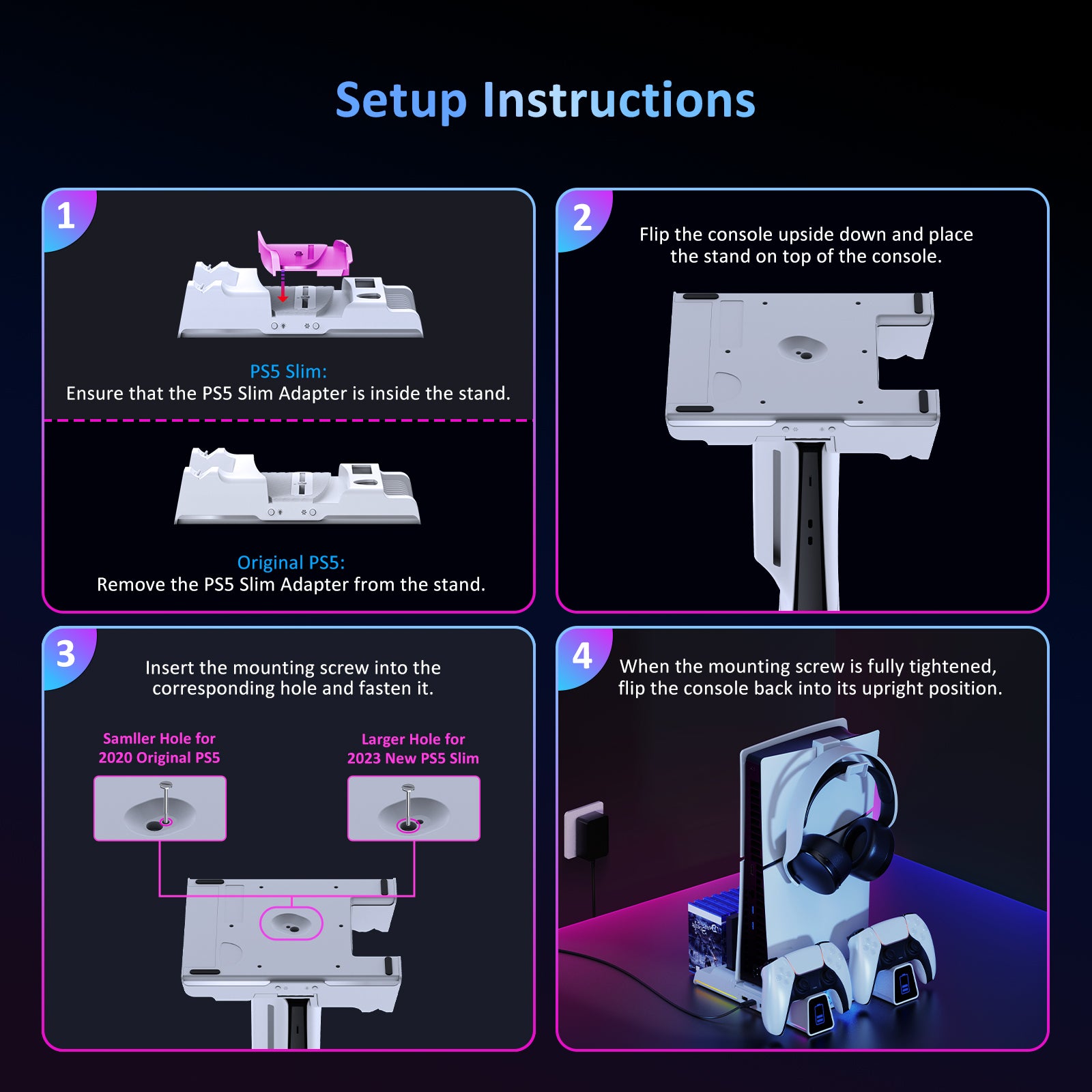 nexigo-ps5-slim-cooling-stand-mit-rgb-und-dual-ladestation image 8