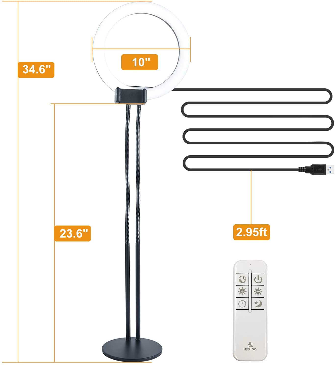 nexigo-10-inch-led-selfie-ringlicht-mit-fernbedienung image 5