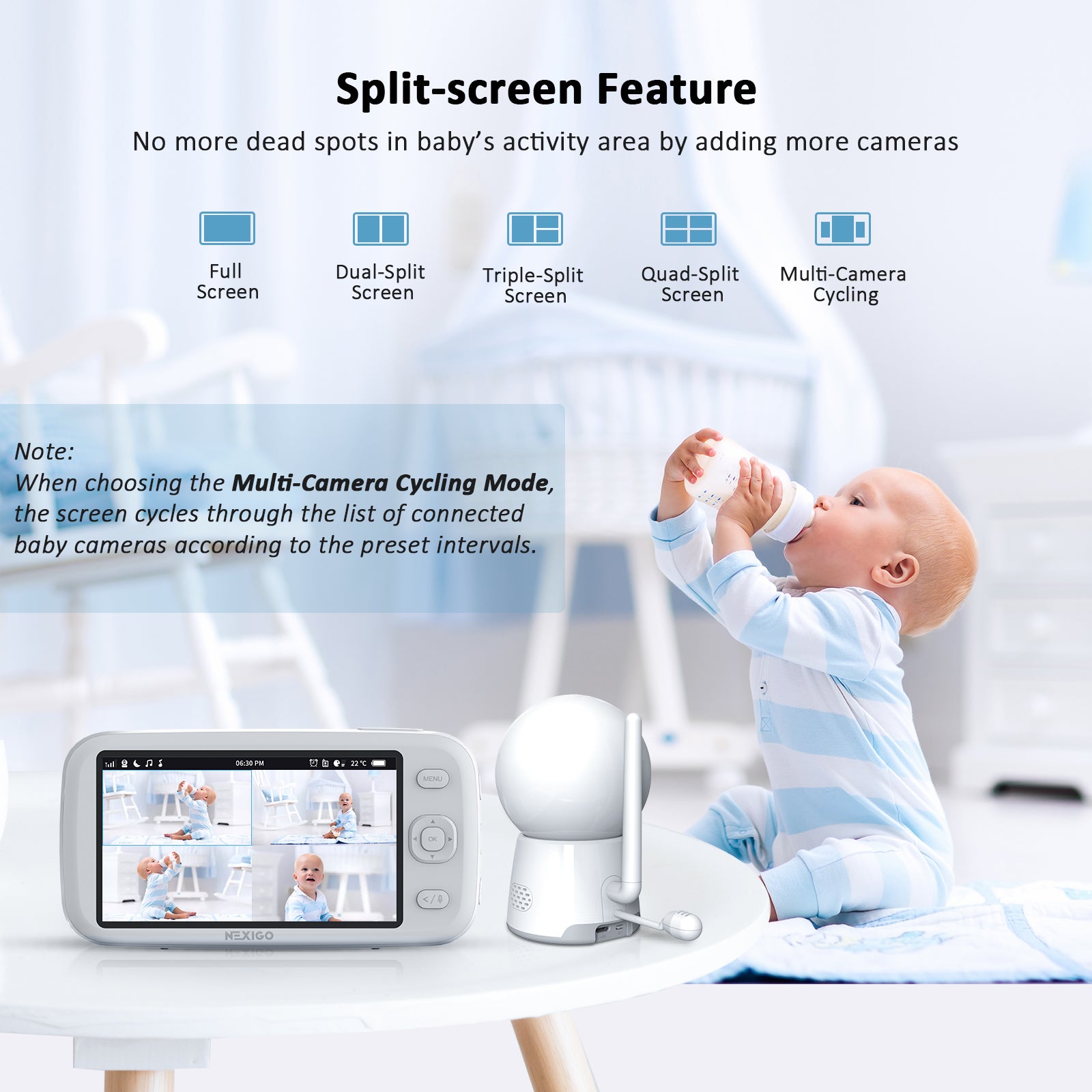 nexigo-b200-video-babyphone-mit-kamera-und-5-zoll-ips-split-screen image 5