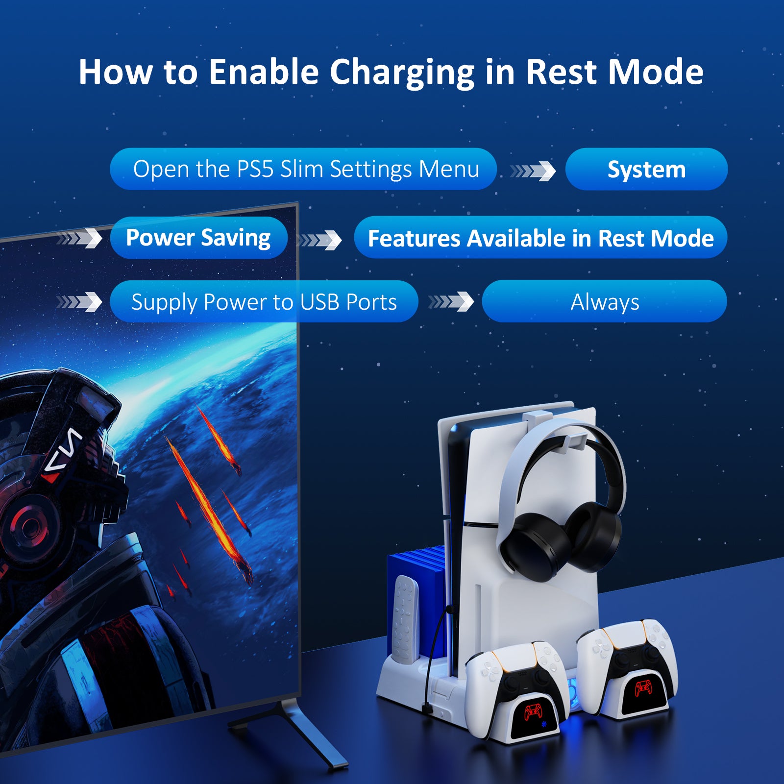 nexigo-ps5-cooling-stand-mit-headset-halter-und-netzteil image 6