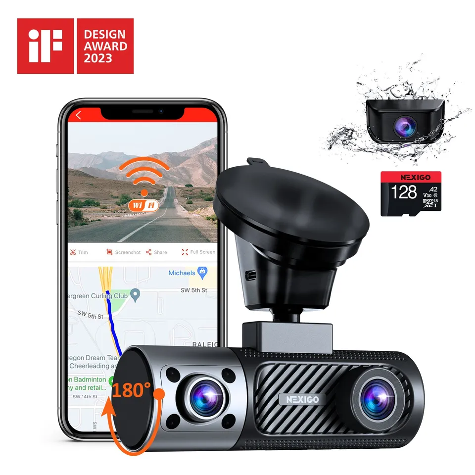 nexigo-d621-3-kanal-dashcam-2k-1080p-1080p-mit-gps-und-wifi image 1