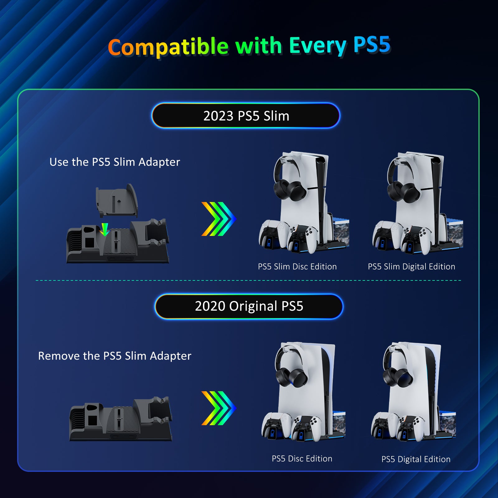 nexigo-ps5-slim-cooling-stand-mit-l-fter-und-ladestation image 8