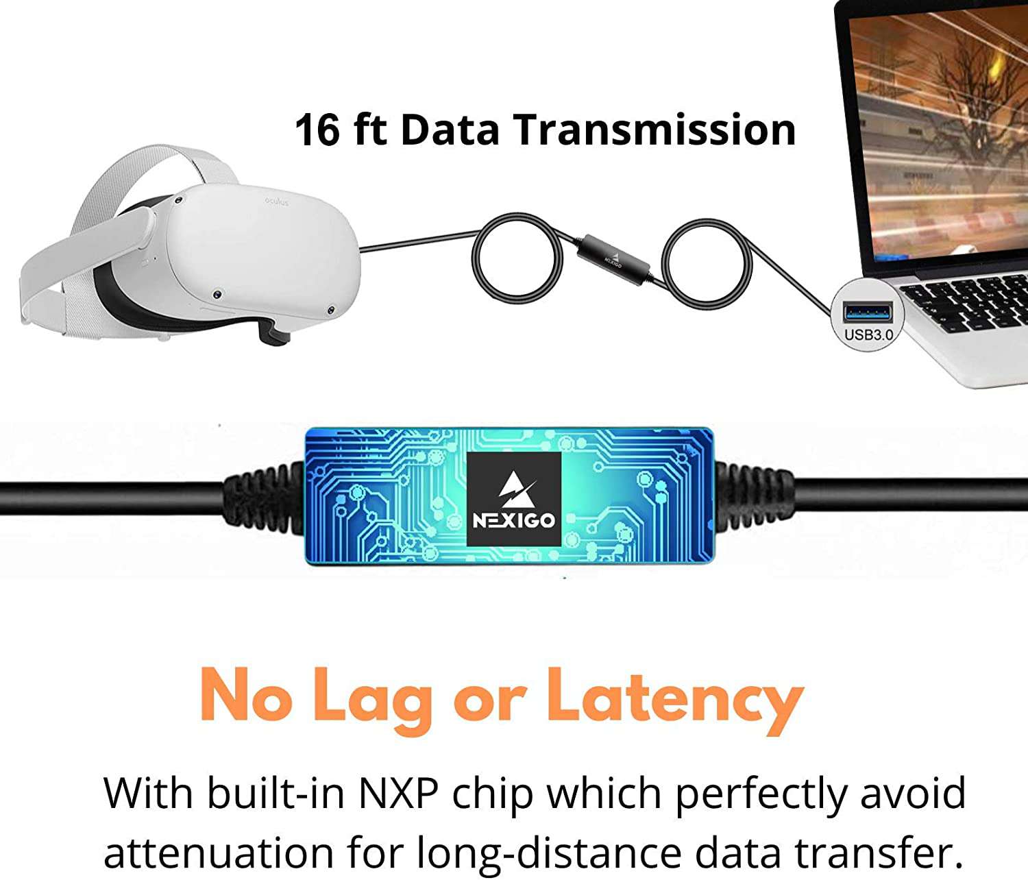 nexigo-16ft-oculus-quest-link-kabel-usb-c-auf-usb-a image 4