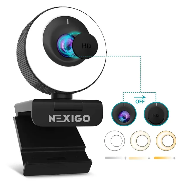nexigo-n620e-webcam-1080p-60fps-mit-autofokus-und-ringlicht image 1